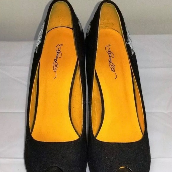 Ed Hardy floral pattern joyaus wedges NWOT - Picture 8 of 8